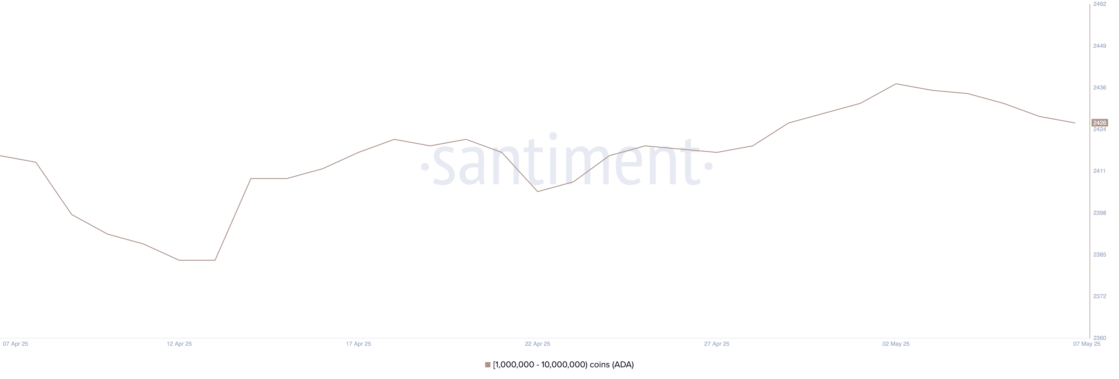 Addresses Holding Between 1 Million and 10 Million ADA.