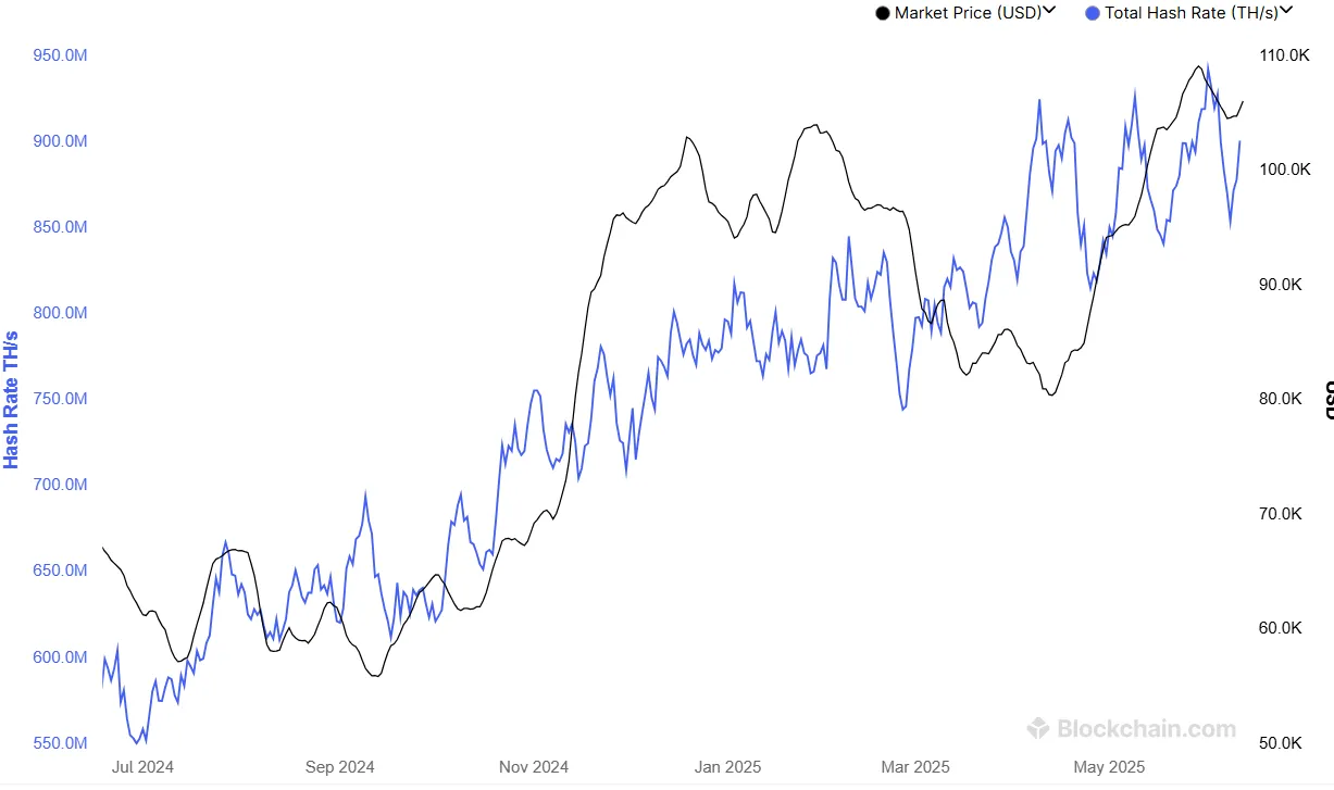 Bitcoin Hashrate. Source: Blockchain.com