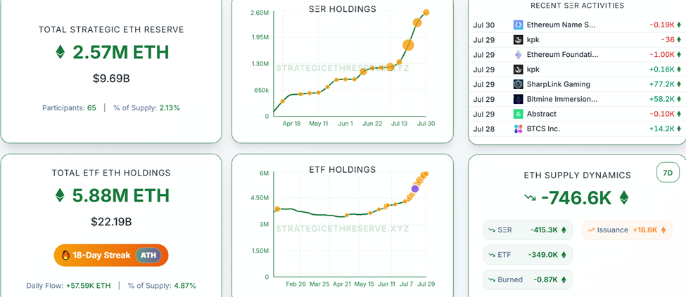 Ethereum Treasuries Metrics