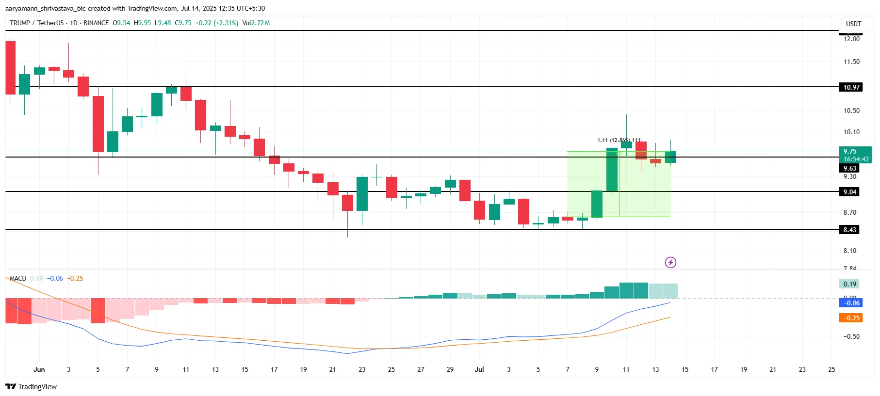TRUMP Price Analysis. 