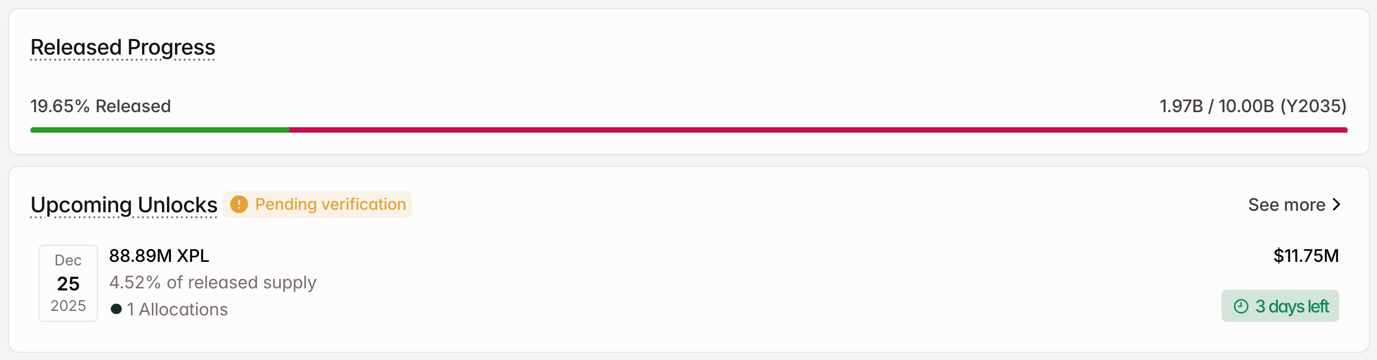 XPL Crypto Token Unlock in December